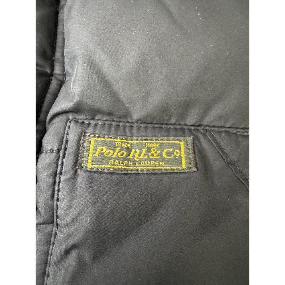 Polo Ralph Lauren Boys Youth Puffer Jacket Coat Black Hooded Size Small 8 Down - Picture 3 of 12